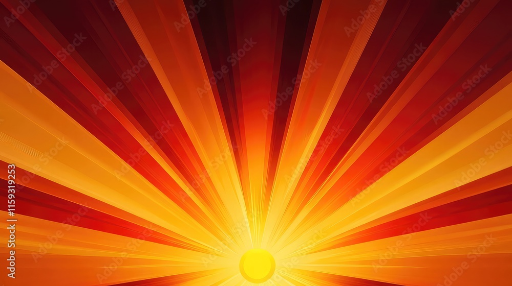Obraz premium Abstract bright yellow and orange sunburst background offers strong copy space for celebration.
