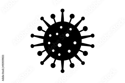 T2 Virus Silhouette Icon on White Background