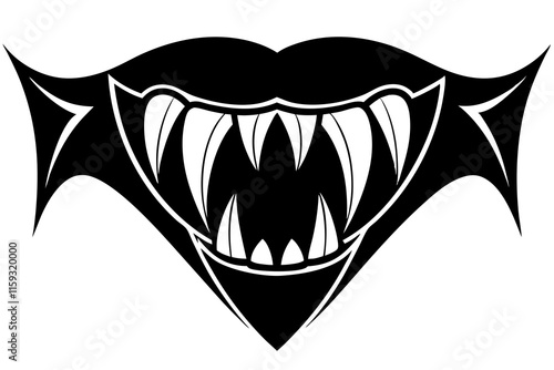 Vampire Fangs Icon for Halloween on White Background