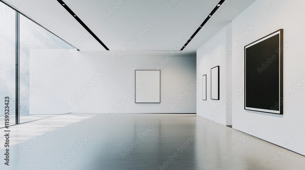 Contemporary minimalist workspace with minimal furnishings. Featuring a clean, uncluttered layout with modern lines Contemporary minimalist workspace with minimal furnishings. Featuring a clean, uncluttered layout with modern lines