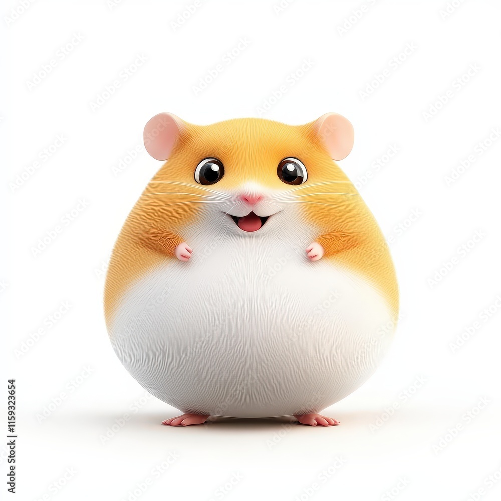 a happy hamster cartoon, animal character, 3D illustration, delightful and shiny, isolated on white background a happy hamster cartoon, animal character, 3D illustration, delightful and shiny, isolated on white background