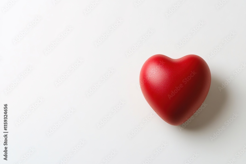 Fototapeta premium stock photo of heart-shaped stress ball on white background with copy space