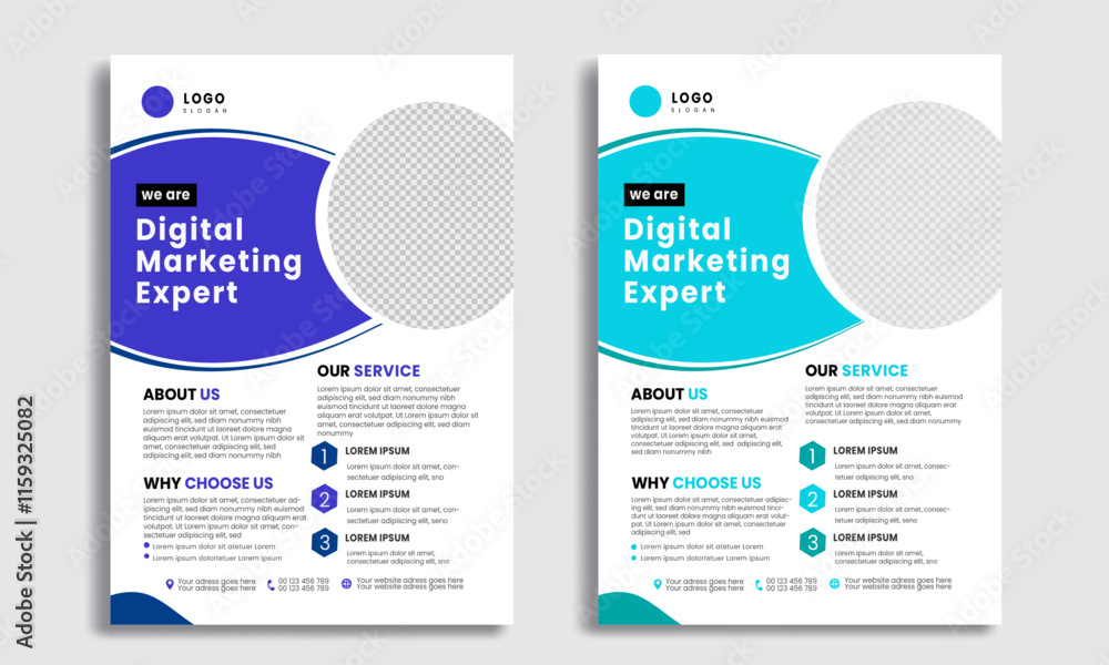Vector eco flyer, poster, brochure, magazine cover template. Modern green leaf, environment design. - VectorBusiness Flyer Corporate Flyer Template Geometric shape Flyer Circle Abstract Colorful conce