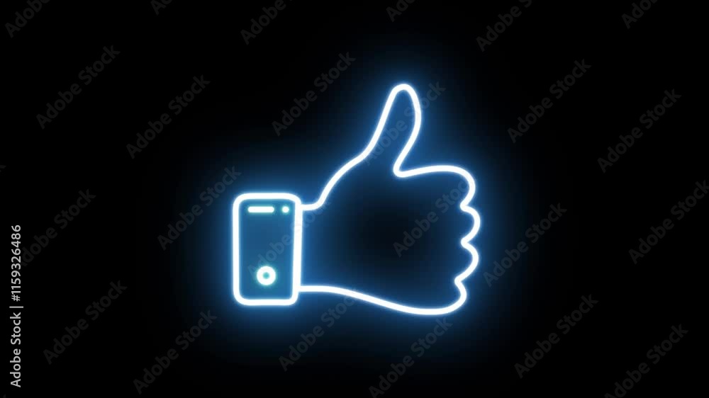Neon Light Like Icon Animation on a Black Background, Blue neon glowing arrows motion Neon Light Like Icon Animation on a Black Background, Blue neon glowing arrows motion