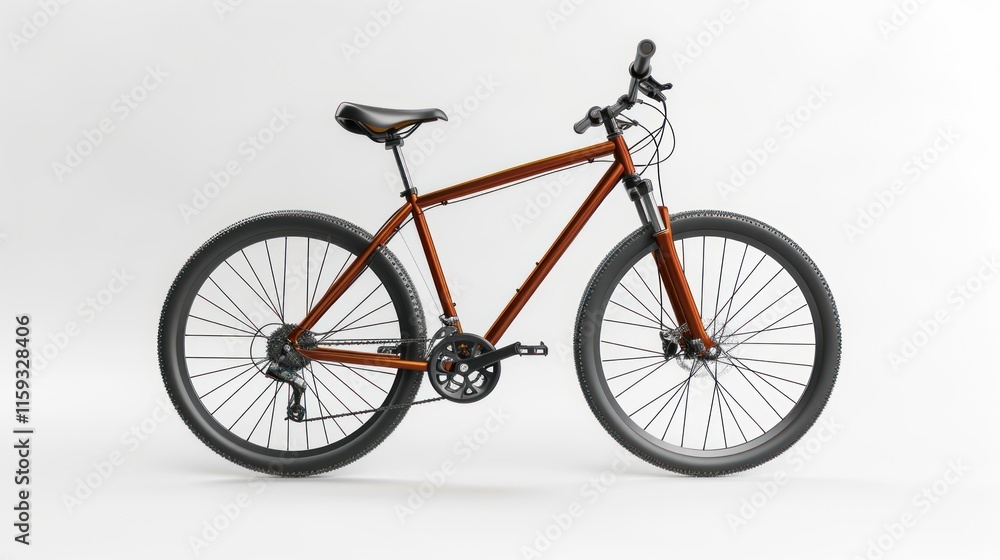 Fototapeta premium Orange bike against white.