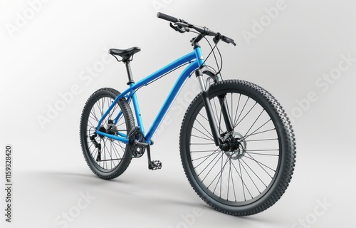 Blue mountain bike on a plain white background, shown at an angle.