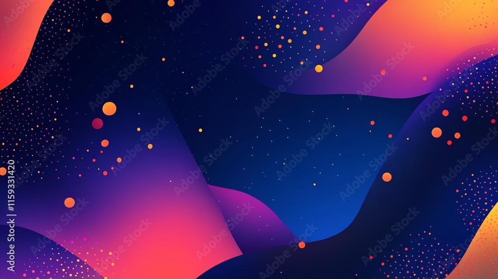 Fototapeta premium Abstract Fluid Background, Purple and Orange Gradient, Dynamic Design