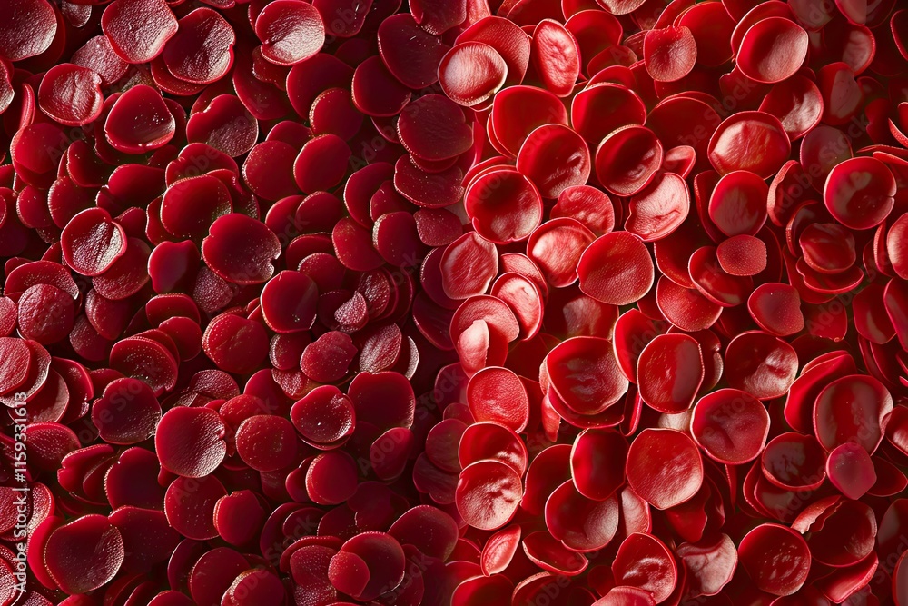 A side-by-side comparison of healthy and unhealthy red blood cells, highly detailed A side-by-side comparison of healthy and unhealthy red blood cells, highly detailed