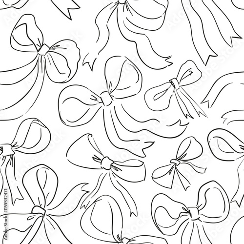 Beautiful Bows holiday design pattern seamless Vector Illustration