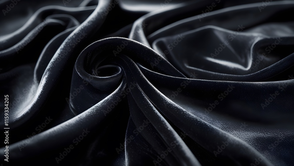 Fototapeta premium a piece of deep, rich black color and has a soft, flowing drape fabric with a luxurious