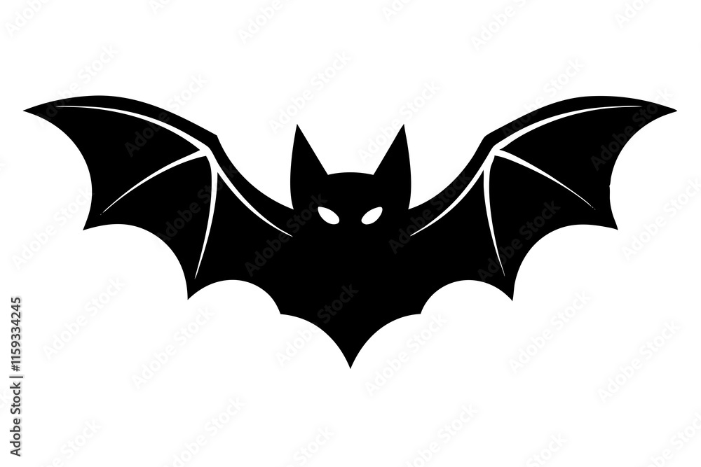 Vector Halloween Bat Icon Illustration Silhouette Vector Halloween Bat Icon Illustration Silhouette