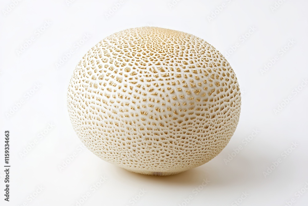 delicate puffball mushroom with round smooth surface isolated on white background delicate puffball mushroom with round smooth surface isolated on white background