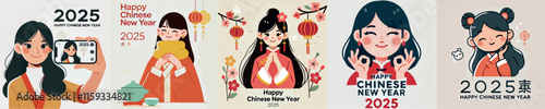 Vector image of girl celebrating Chinese New Year