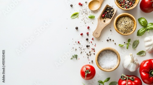 Wallpaper Mural Cooking Preparation Fresh Ingredients for Italian Dishes Kitchen Food Photography Natural Light Culinary Art Torontodigital.ca