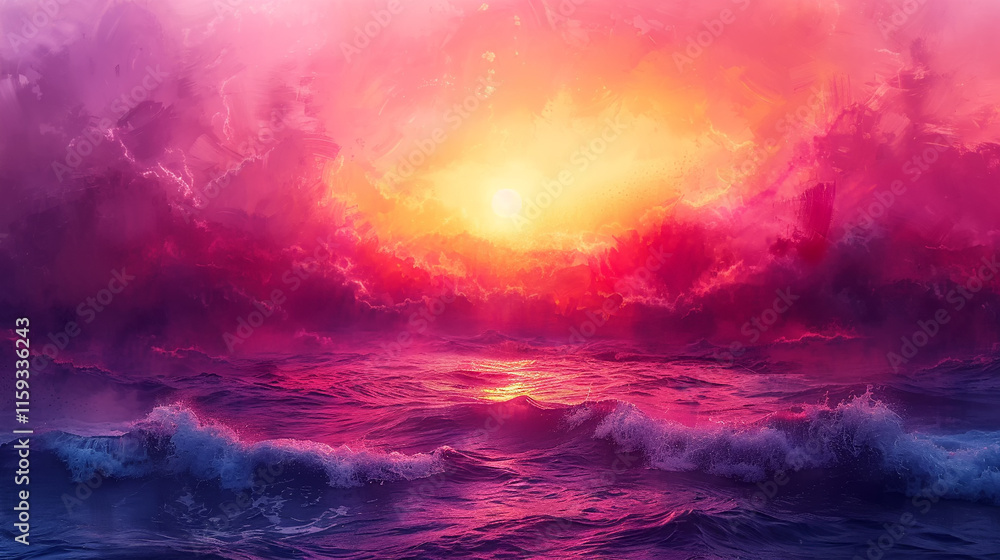 Captivating display of colorful clouds blending at sunset, creating wonder. Captivating display of colorful clouds blending at sunset, creating wonder.