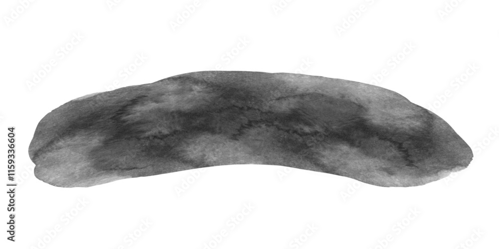 Black watercolor brush curve stroke isolated Black watercolor brush curve stroke isolated
