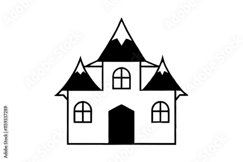 Vector Illustration of Halloween Graveyard Icon on White Background