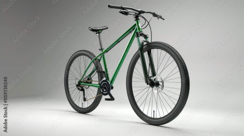 Fototapeta premium Green mountain bicycle.