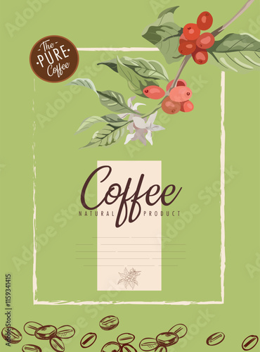 Coffee brochure cover templates elegant classic floral decor