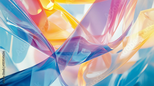 Colorful geometric background with the composition of fluid shapes