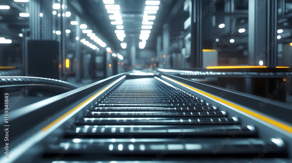 Modern automated conveyor system in a warehouse facility Modern automated conveyor system in a warehouse facility