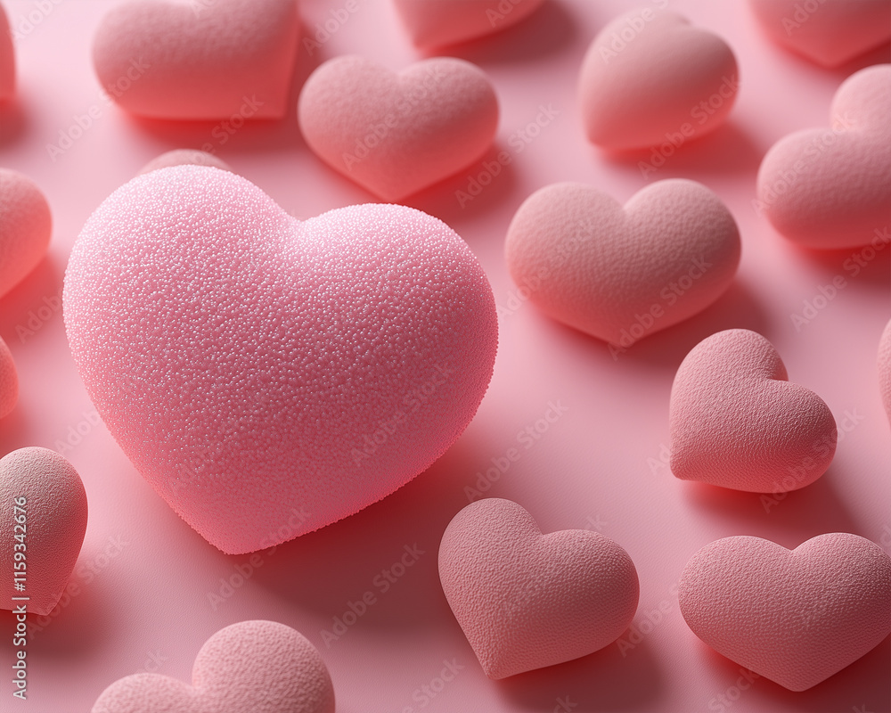 Obraz premium pink heart on pink background for Valentine's Day, close-up