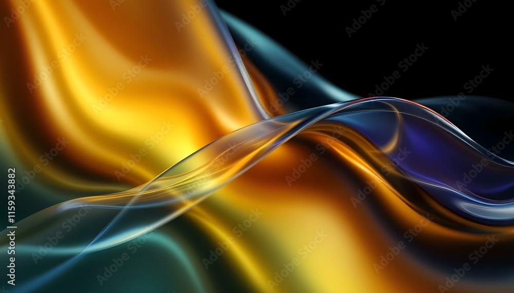 Naklejka premium Silver metallic liquid texture. Abstract background in the form of liquid shiny metal. Glossy chrome texture. 3d rendering. An abstract shiny metallic surface forming a wavy pattern with holes