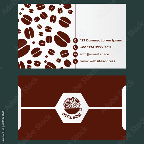 Coffee business cards template classic elegance