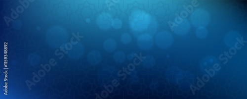 light bokeh blue islamic background vector illustration