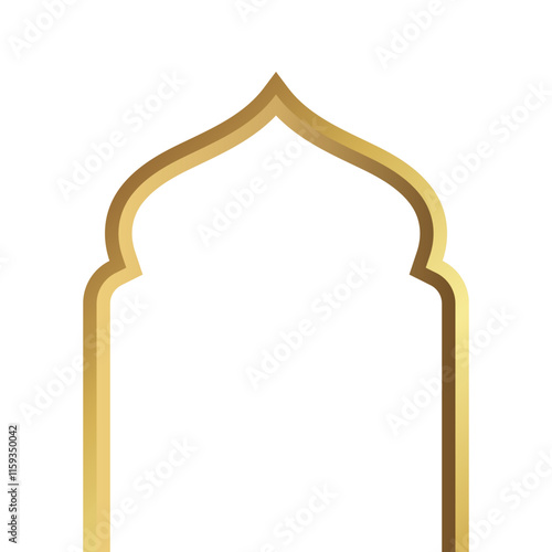 golden window dome mosque islamic design vector illustration