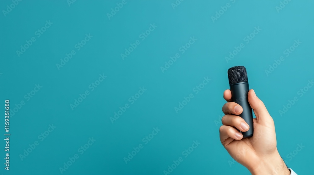 Person is holding a microphone Person is holding a microphone