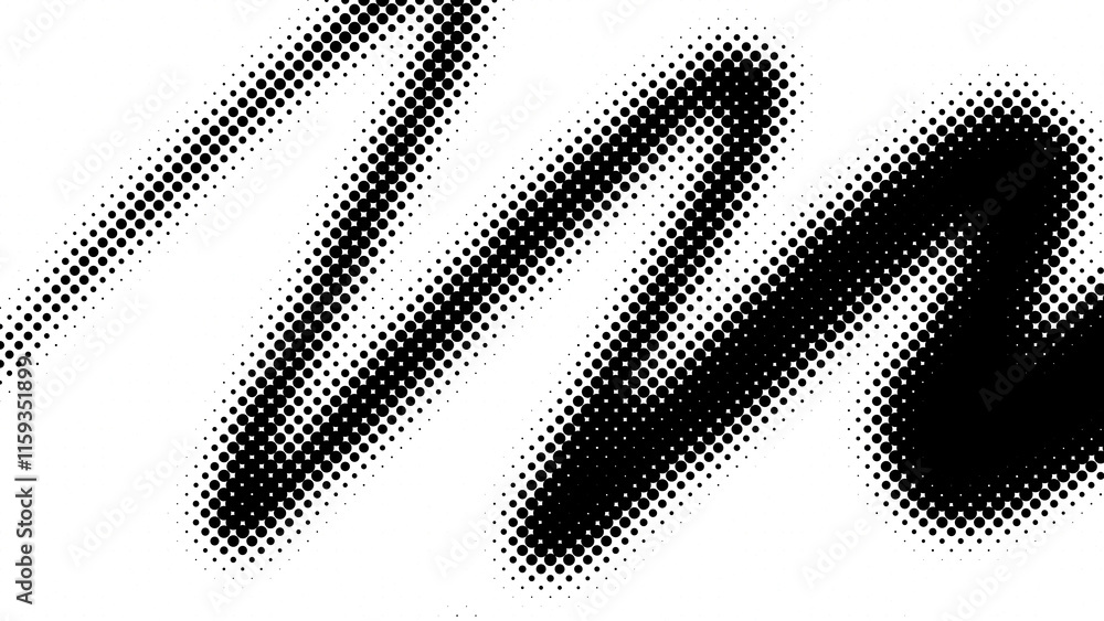 Fototapeta premium Black and white dotted halftone background PNG