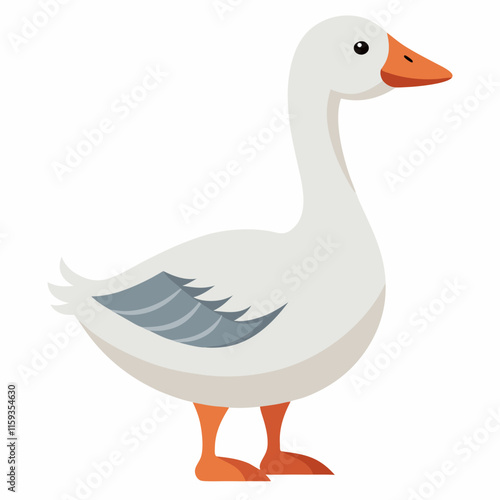 white goose isolated on white