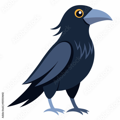 crow on a white background