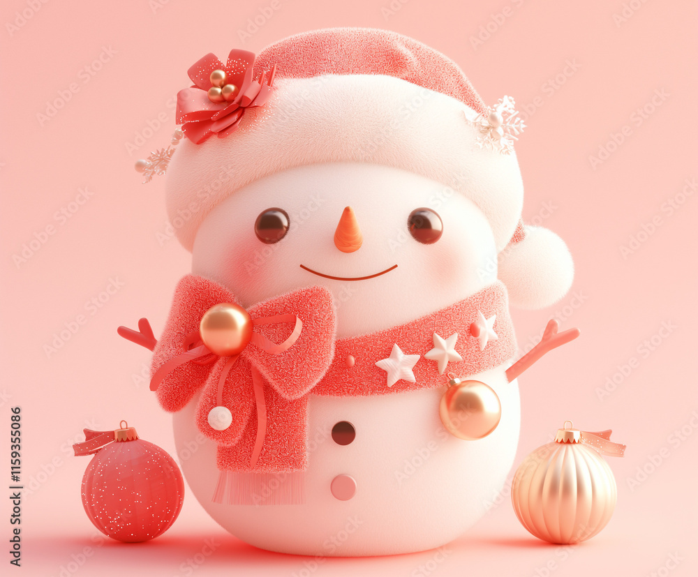 snowman with Christmas ball snowman with Christmas ball
