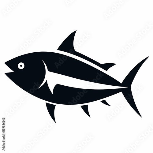 tuna vector art illustration on white background