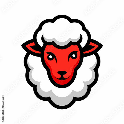 sheep mascot logo design vector art illustration on white background photo