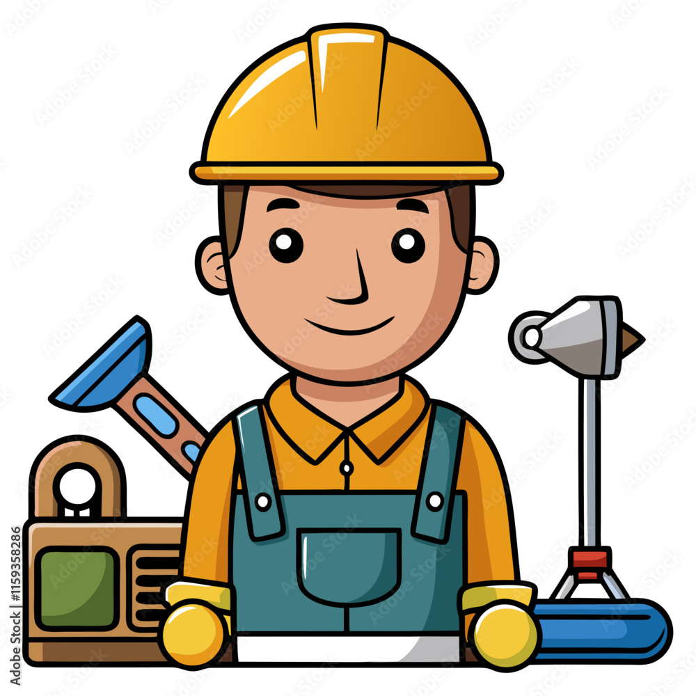 Fototapeta premium builder with a wrench