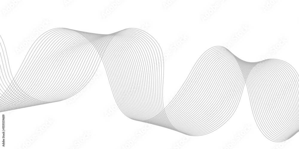 Abstract grey wave lines on transparent background. Abstract grey wave lines on transparent background.