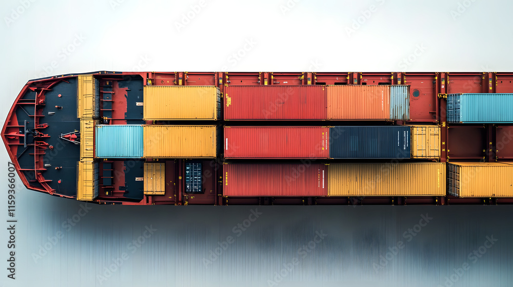 Fototapeta premium Big container ship containers boat transportation.