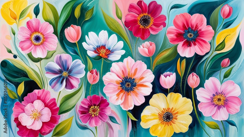 Springtime-Themed Banner Wall Decor with Soft Floral Accents, Bright Pastels, and Fresh Designs, Perfect for Seasonal Celebrations and Events Springtime-Themed Banner Wall Decor with Soft Floral Accents, Bright Pastels, and Fresh Designs, Perfect for Seasonal Celebrations and Events