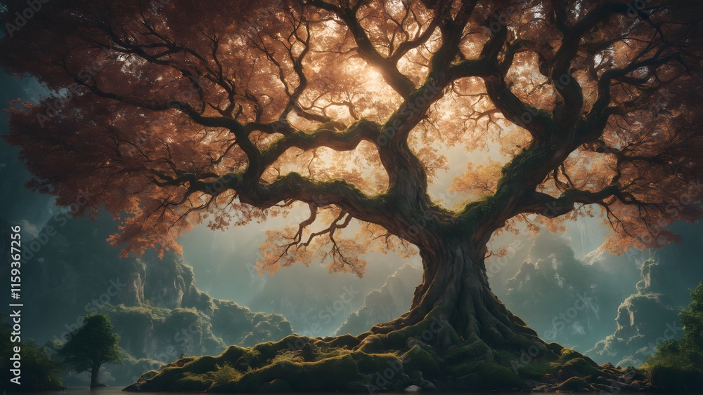 Intricate Digital Artwork of the Tree of Life Symbolizing Growth, Prosperity, and Individuality Intricate Digital Artwork of the Tree of Life Symbolizing Growth, Prosperity, and Individuality