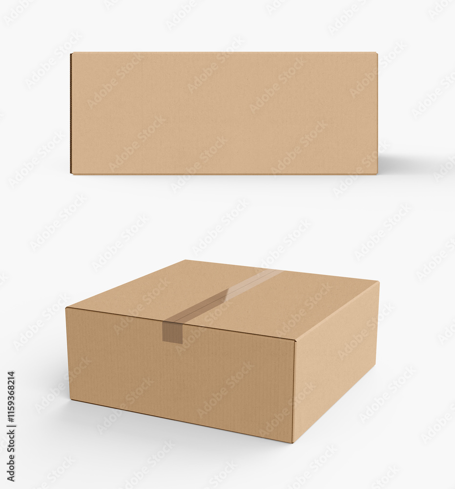 empty Brown Paper mailing box cardboard box isolated on white background empty Brown Paper mailing box cardboard box isolated on white background