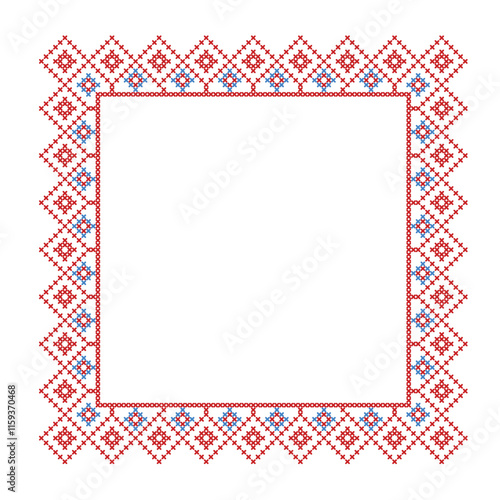 Square frame cross stitch pattern