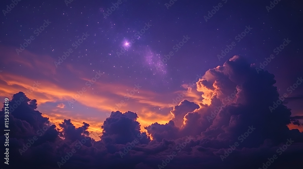 Naklejka premium Purple sky with beautiful for wallpapers