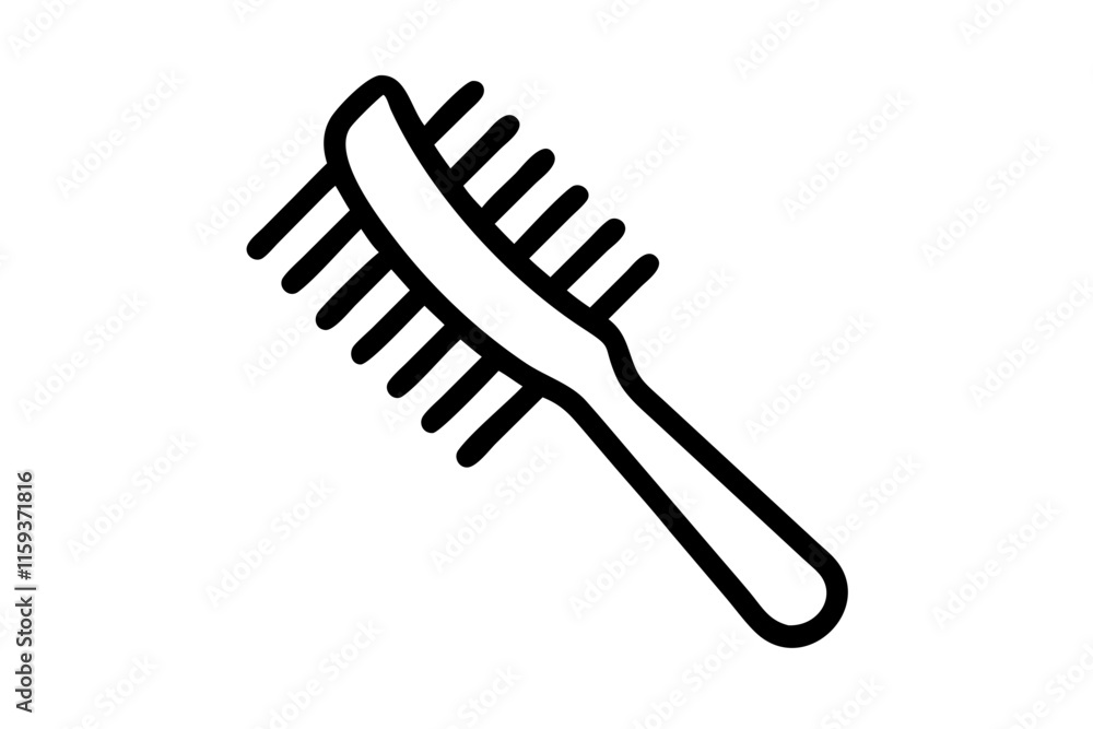 Pet Comb Silhouette Icon on White Background Pet Comb Silhouette Icon on White Background