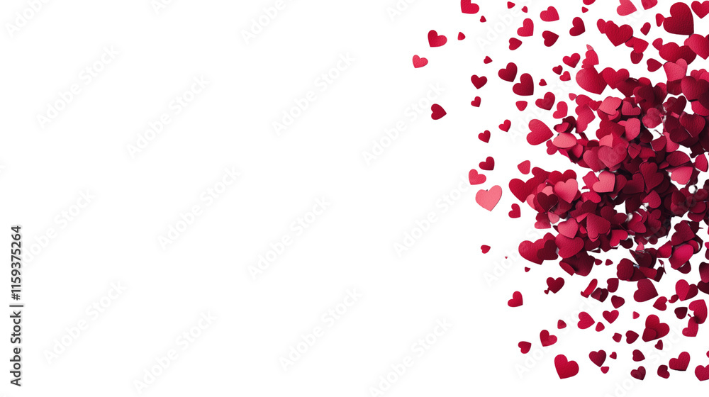 a Happy Valentine's Day, red heart made of small hearts on commercial web poster banner isolated on a transparent background a Happy Valentine's Day, red heart made of small hearts on commercial web poster banner isolated on a transparent background