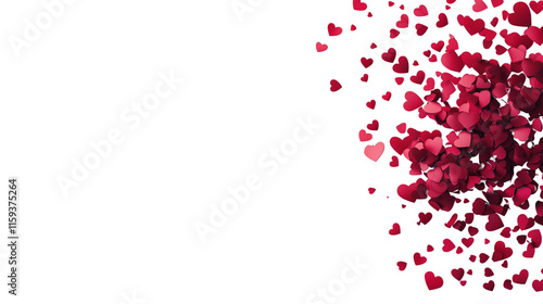 a Happy Valentine's Day, red heart made of small hearts on commercial web poster banner isolated on a transparent background