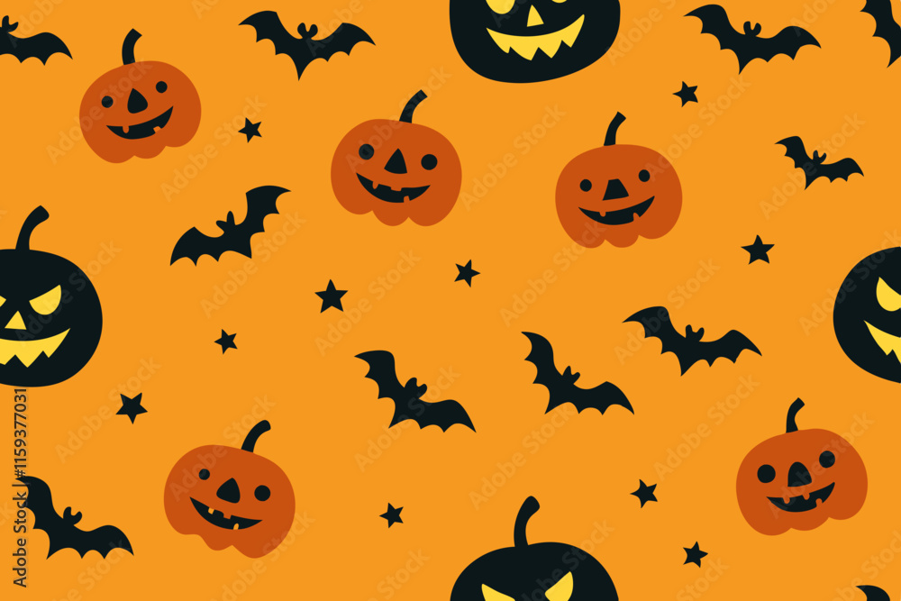 Spooky Halloween Pattern Background Vector Illustration Spooky Halloween Pattern Background Vector Illustration