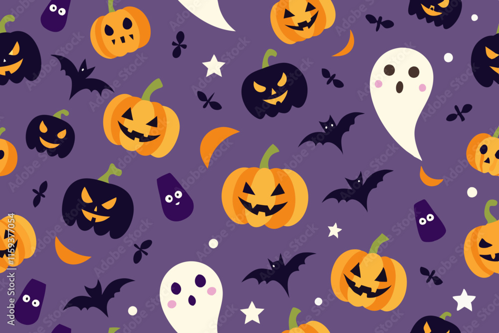 Spooky Halloween Pattern Background Vector Illustration Spooky Halloween Pattern Background Vector Illustration